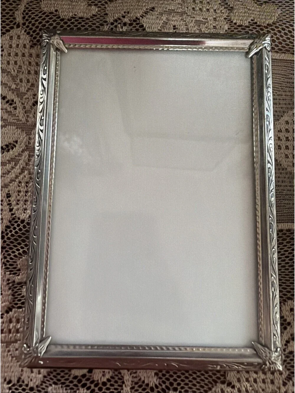 VTG Silver Tone Ornate Picture Frame Baroque Scroll Fits 5x7 Photo Art Lot Of 3